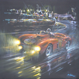 Le Mans 1954 
F. Gonzalez / M. Trintignant winning Ferrari 375
Acrylic on canvas 50cm x 50cm
