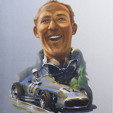 Stirling Moss
Mercedes Aintree 1955
Acrylic on canvas 50cm x 40cm
